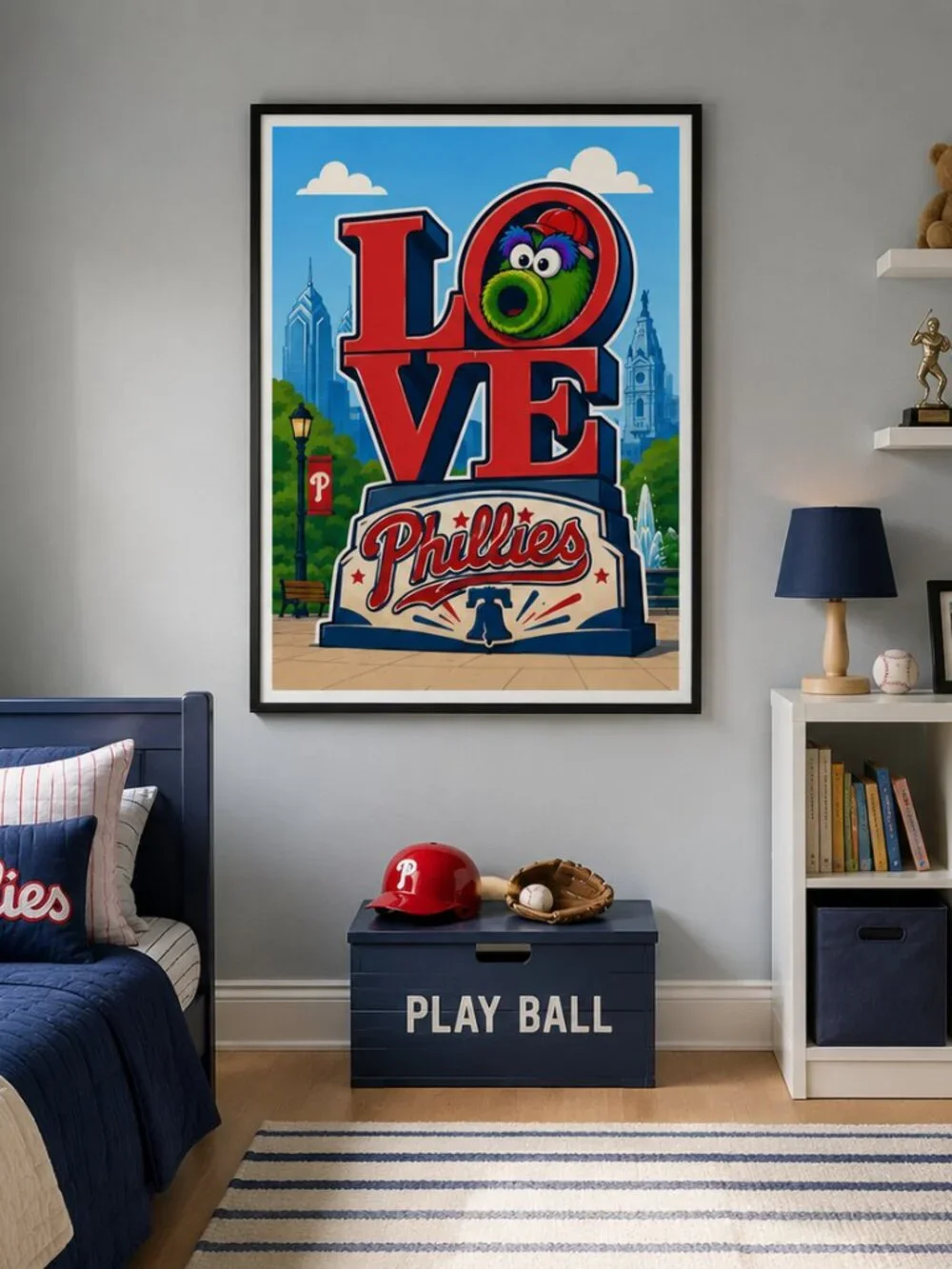 Philadelphia Phillies LOVE Park Phanatic Framed Wall Art | 13x19 Philly Baseball